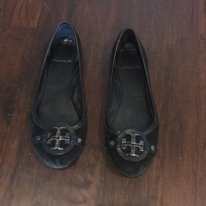 Used Tory Burch black flats shoes